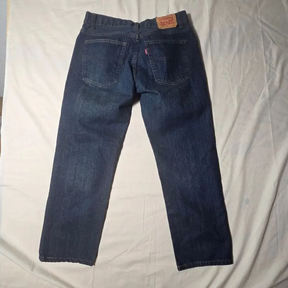 Levi's 505 Regular Fit Jeans Boys Size 12 Husky Blue Denim 32x27 Adjustable